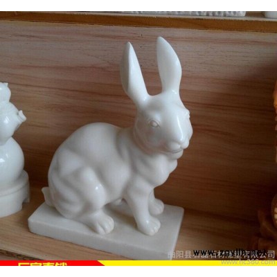 一级汉白玉精雕动物石雕兔子石雕象石雕马专业定做特价直销