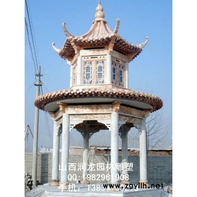 润龙雕塑供应石雕凉亭，石雕凉亭制作厂家