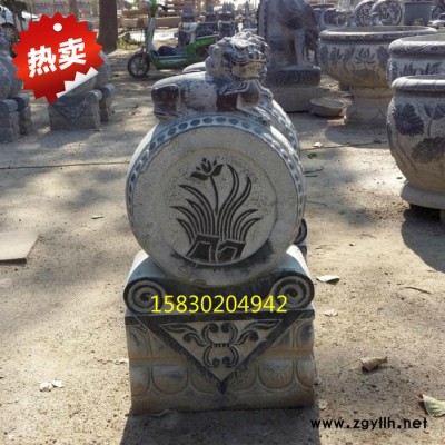 定制            石雕狮子门墩抱鼓 青石门墩石雕