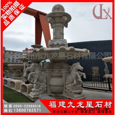 天然石材水钵，现货石雕喷泉，石雕埃及米黄水钵装饰摆件加工定做