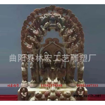 精致仿古佛像 石雕观音佛像 古建雕塑  摆件 曲阳石雕