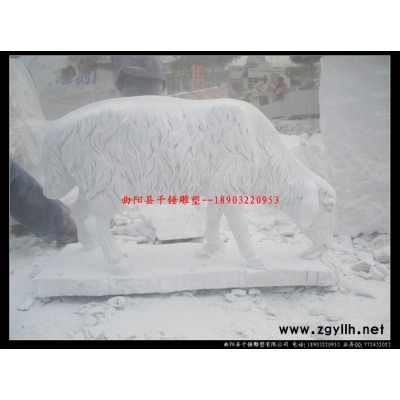 石雕雪花白山羊_定做石雕羊厂家