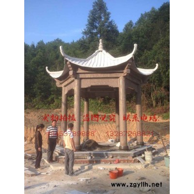 富侨石雕 供应石雕凉亭 大理石雕刻凉亭 晚霞红凉亭 景观凉亭