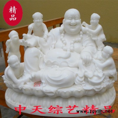 汉白玉 石雕 ** 五子闹佛 五子佛 精工品 石雕卧佛