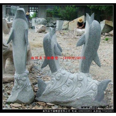 定做汉白玉石雕海豚,青石石雕海豚,石材海豚雕刻