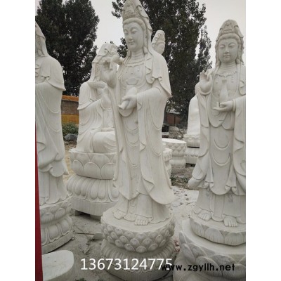 巨创雕塑石雕观音观音菩萨石雕,汉白玉观音菩萨雕塑,立式观音菩萨石雕01