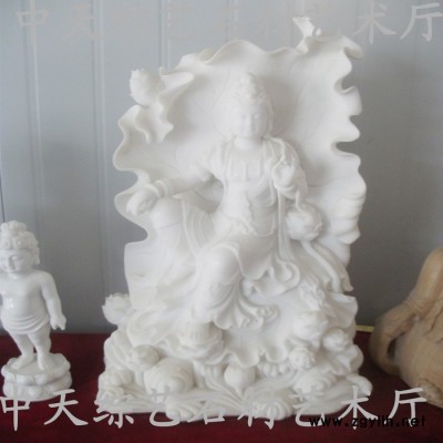 石雕 汉白玉荷花观音菩萨 石雕**观世音菩萨
