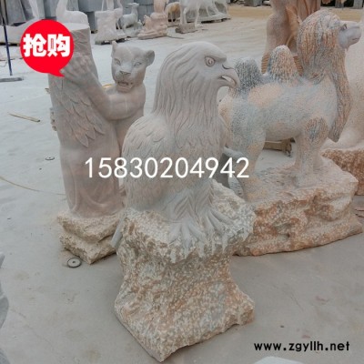 定制            曲阳石雕老鹰 晚霞红老鹰 大理