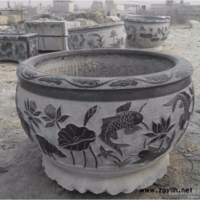 石雕花盆 石雕仿古鱼缸花盆 各种仿古石材工艺品摆件 厂家定做