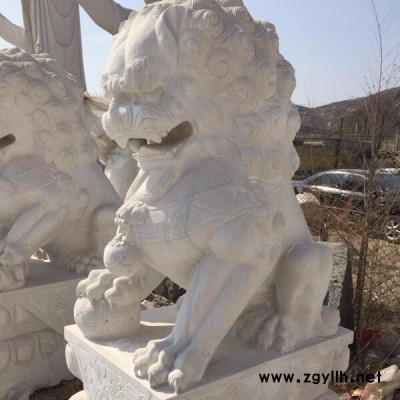 风范雕塑 太原石雕狮子价格太原大理石汉白玉石雕狮子1.2米加工价格