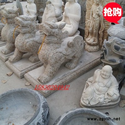 定制            石雕锈石貔貅 石头辟邪貔貅 花