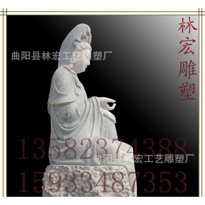 汉白玉石雕自在观音文殊菩萨寺庙佛像雕塑直销曲阳石雕观音像