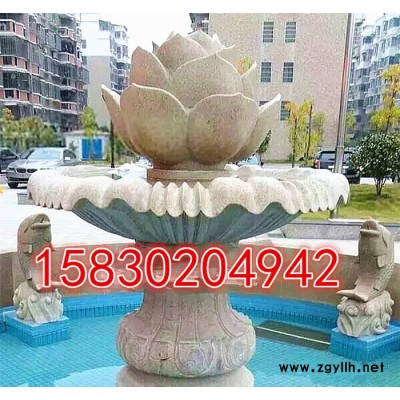 定制            石雕喷泉大理石荷花喷泉荷花喷水