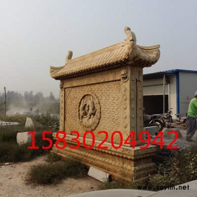 定制            大理石浮雕影壁墙 仿古做旧石雕