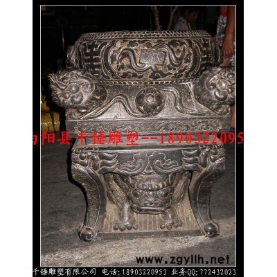 定做仿古做旧石雕柱础柱子石墩