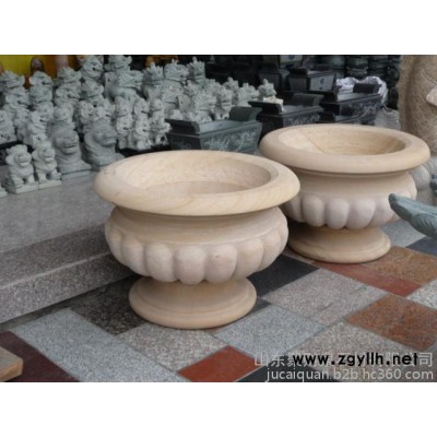 石雕、石材花盆、园林花盆、石材雕塑工艺品