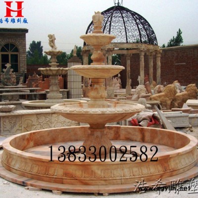 浩希雕塑 石雕喷泉曲阳石雕室内外欧式喷泉流水庭院大理石雕塑摆件家用户外园林门口装饰