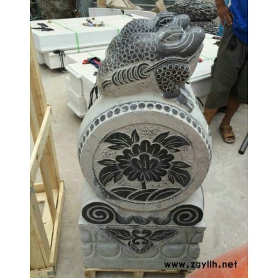 定制            镇宅辟邪**金蟾石鼓石雕门