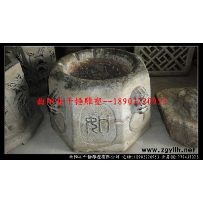 定做石质仿古井圈井口石雕