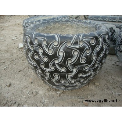 定制            花盆鱼缸 庭院石雕摆件水盆 鱼