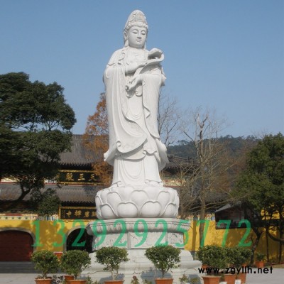 定制            石雕佛像大型汉白玉佛像 如意观