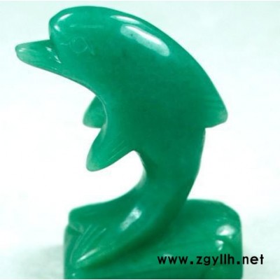 生产天然宝石雕刻海豚