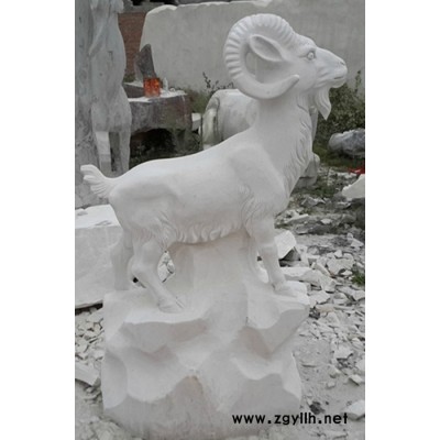 供应动物雕刻汉白玉石雕羊雕刻 厂家定做大型石雕三羊开泰雕刻