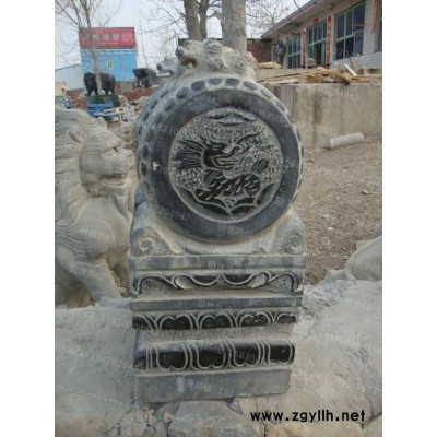 定制            门墩石鼓狮子头貔貅仿古石雕石头