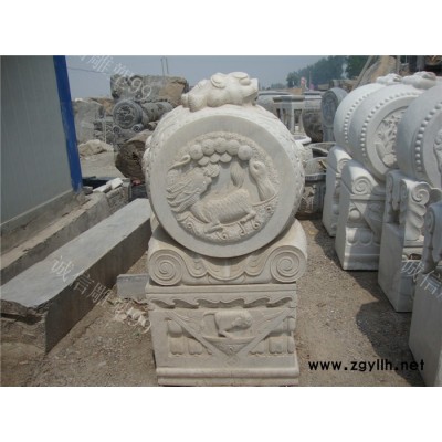 定制            仿古石雕旧门墩金蟾狮子大象抱鼓