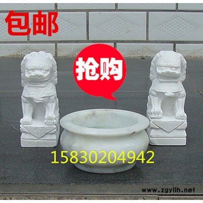 定制            石雕汉白玉石小狮子家用石狮子一