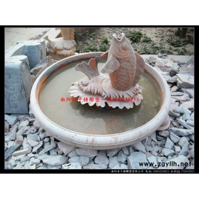 石雕刻鲤鱼_石鲤鱼雕刻喷泉