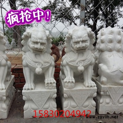 定制            特价精雕石狮子汉白玉石雕石狮子