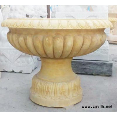 加工定制**花岗岩石雕花盆 景观园林工艺摆件石雕花盆