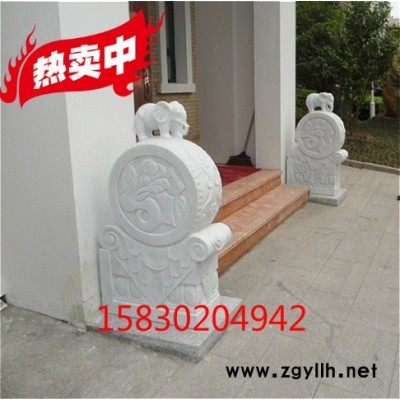 定制            石雕汉白玉象门墩抱鼓石头石鼓