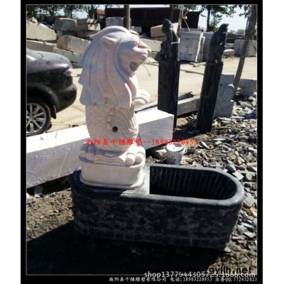 加工定做石雕鱼尾狮雕塑喷泉厂家