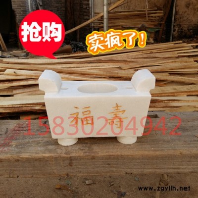 定制            曲阳石雕墓地香炉汉白玉小香炉精