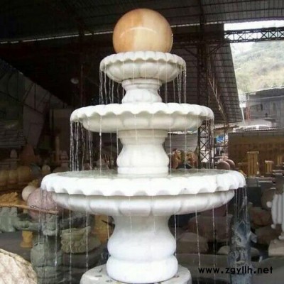 大刚石材雕塑 现货供应石雕喷泉风水球可电话咨询