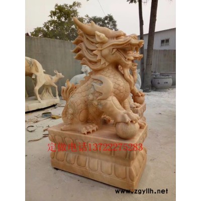 石雕麒麟，石雕麒麟价格，石雕招财麒麟厂家