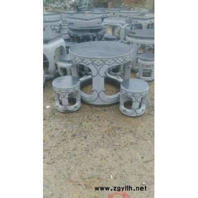 曲阳石雕   石雕圆桌  芝麻灰7500圆