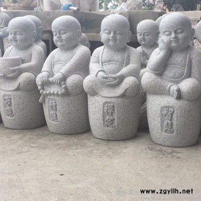 供应惠安石雕小沙弥 寺庙石雕小和尚摆件 花岗岩小沙弥定制 石雕小沙弥佛像