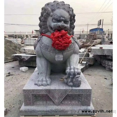 济宁艺都 石雕动物 狮子 石狮 大象 麒麟 貔貅 龙凤 动物雕塑 青石 汉白玉 石雕动物厂家