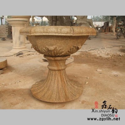 鑫石韵雕塑 石雕 花盆 曲阳石雕