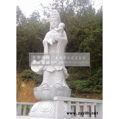 石雕佛像 石雕观音 滴水观音雕刻 九龙星石材大型佛像雕刻