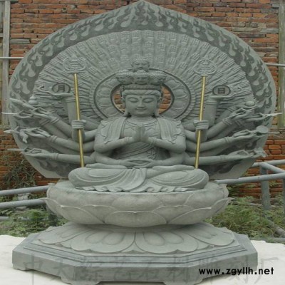 石雕青石千手观音石雕佛像石雕汉白玉观音大理石菩萨寺院用品摆件