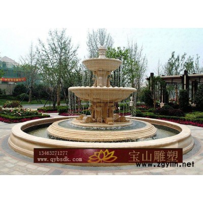 供应曲阳石材雕刻曲阳石雕跌水喷泉供应石雕喷泉，欧式喷泉