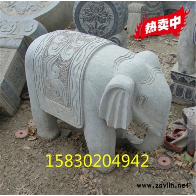 定制            青石仿古石雕大象摆件石腕看门石
