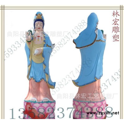 石雕观音滴水观音彩绘送子观音雕像寺庙佛像雕塑曲阳石雕直销