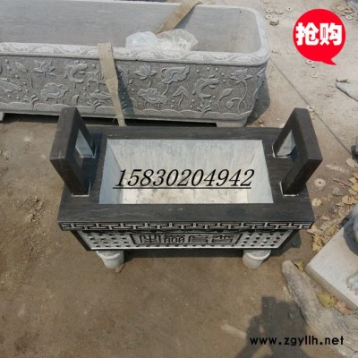 定制            石雕仿古青石做旧石雕鼎香炉寺院