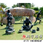 炳宇真人比例 古代原始人物铜雕塑定制玻璃钢古猿人制作陶瓷雕塑户外园林景观雕塑