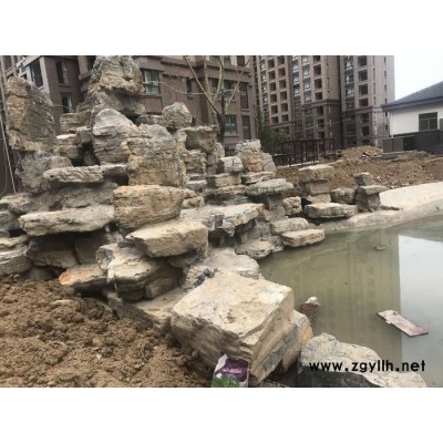 水泥塑石驳岸 水榭 水泥假山图4